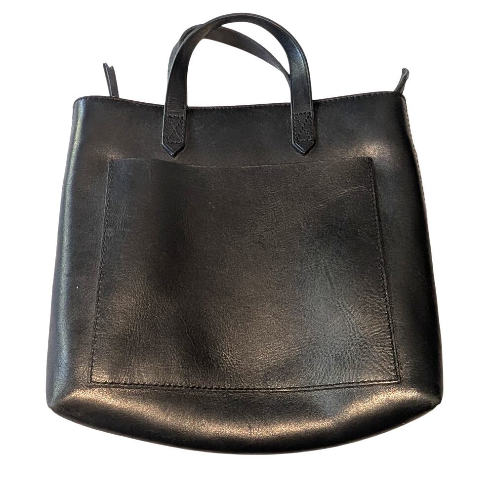 Madewell Small Transport Top Handle Crossbody Bag Black Leather Missing Strap - Picture 2 of 9